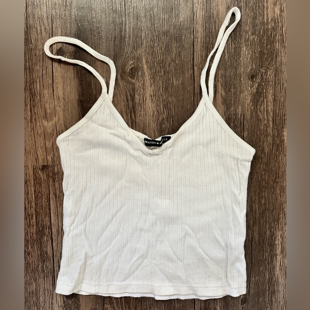 Brandy Melville Cream Ribbed Camisole